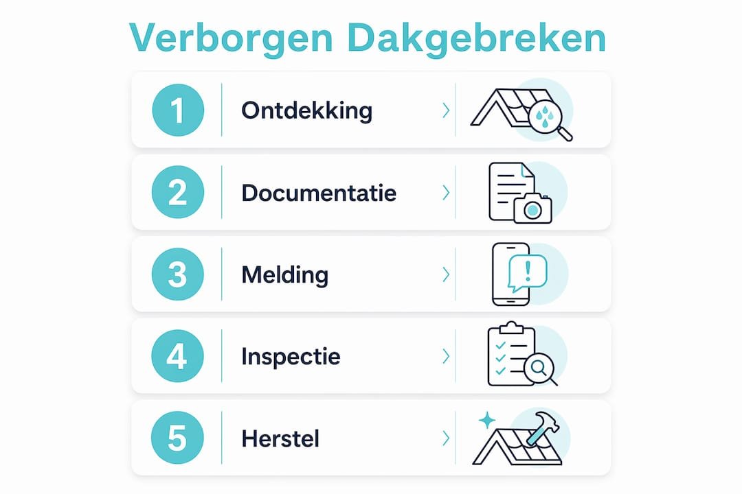 Overzichtelijke infographic: zo ontdek je verborgen dakproblemen stap voor stap