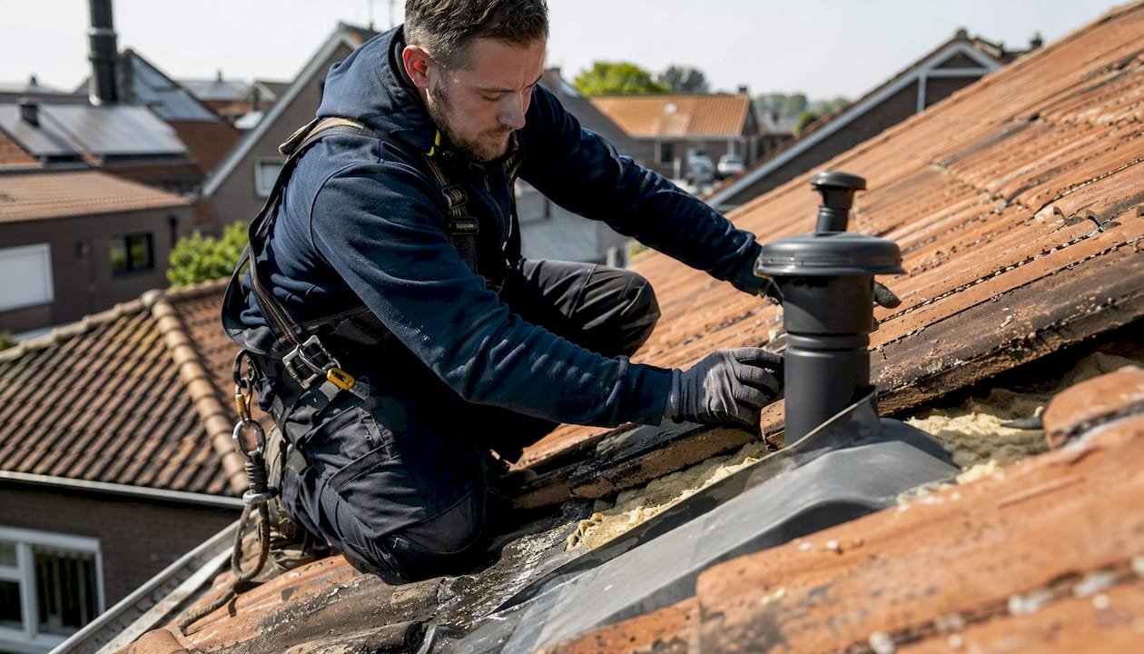 Een dakdekker controleert de ventilatie en isolatie van het dak om te zorgen voor een gezond en energiezuinig huis.