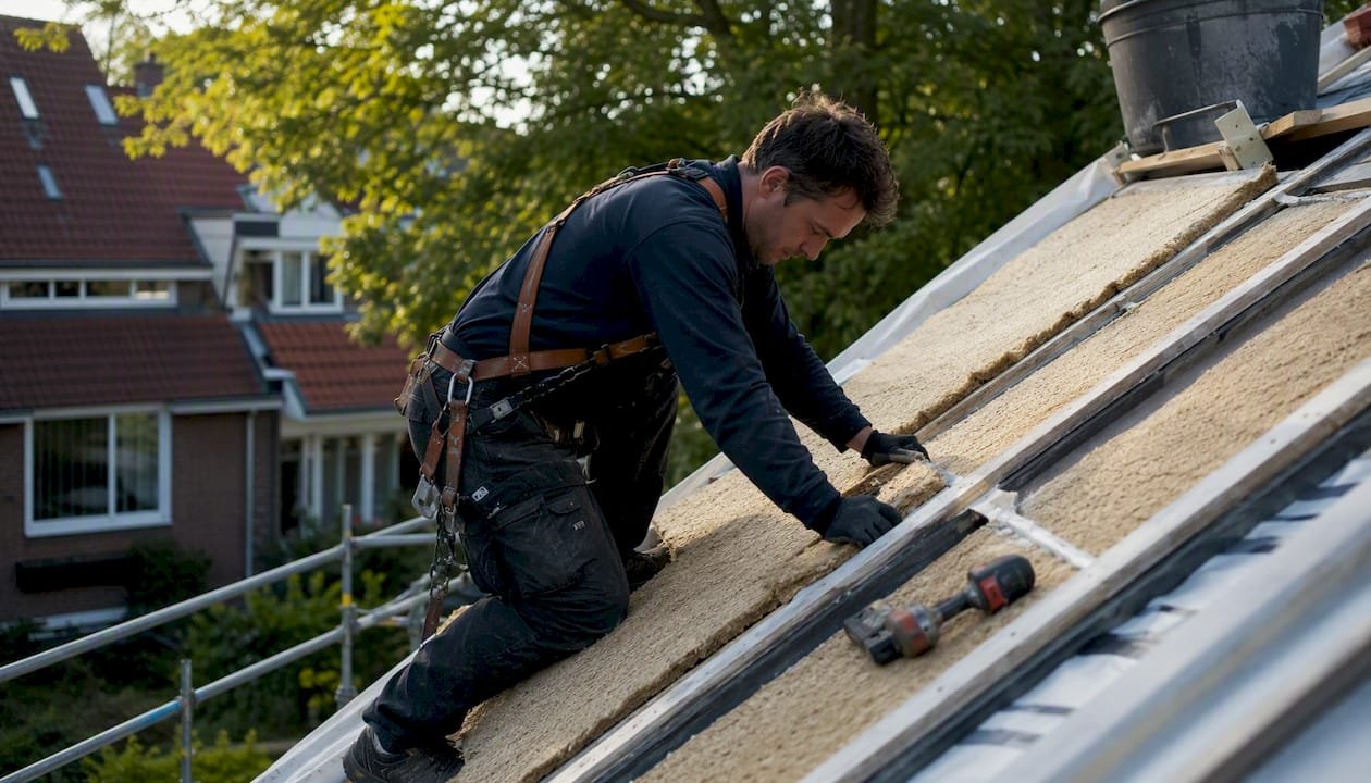 Dakdekker brengt biobased isolatiepanelen aan