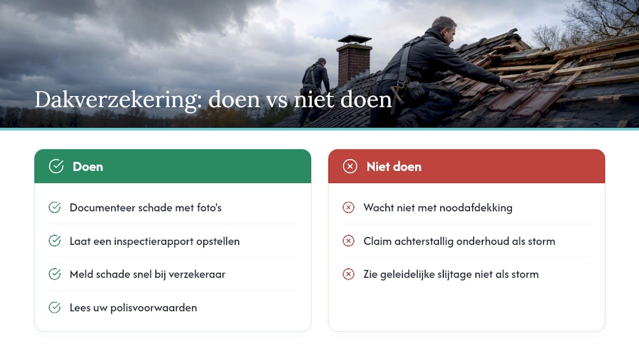 Wat dekt een dakverzekering bij stormschade? — overview diagram