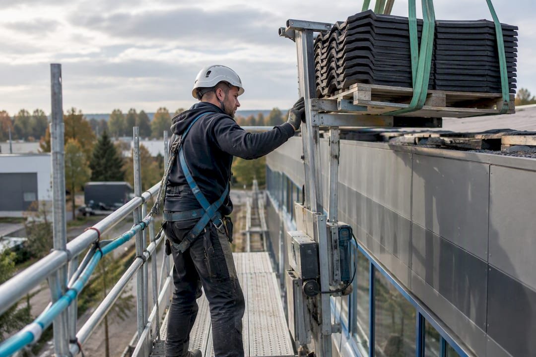 Dakdekker zorgt voor veilig transport van materiaal